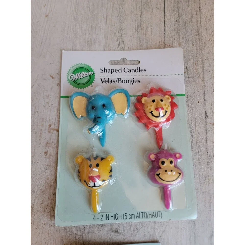 Zoo‎ animal elephant lion crayon birthday candle set unique